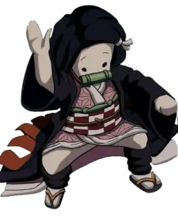 😛 082a2048 Nezuko Kamado Demon Slayer nezuko, demon slayer, anime, chibi, schattig telegram sticker
