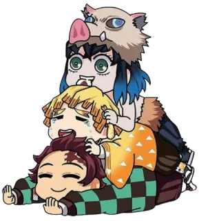 🎭 3518fff3 Demon Slayer Anime, Manga, Demon Slayer, Chibi, Personages, Stapel telegram sticker