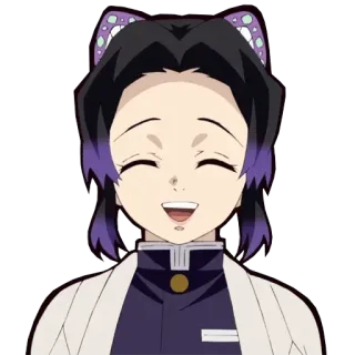 😄 6267929d Shinobu Kocho Demon Slayer Anime, Demon Slayer, Shinobu Kocho, Sticker, Lachend telegram sticker