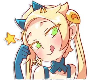 😊 7b53d1fc Ня Anime, Dessin animé, Kawaii, Mignon, Fille, Étoile, Expression whatsapp sticker