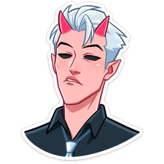 🥴 8a3d55f4 cartoon, demon, anime, devil, character, male telegram sticker