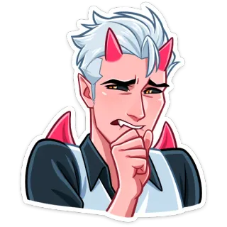 😅 a562c3a7 demon, anime, sticker, cute, devil, male telegram sticker