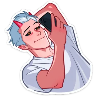 ☺️ 4be10414 악마, 애니메이션, 스티커, 핸드폰, 셀카, 만화 telegram sticker