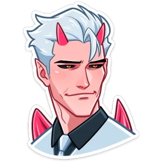 😈 6c40a5e2 악마, 악령, 뿔, 만화, 캐릭터, 애니메이션 telegram sticker