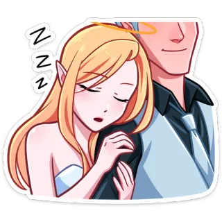 Демон и Ангелица от @stickers_vk telegram stickers