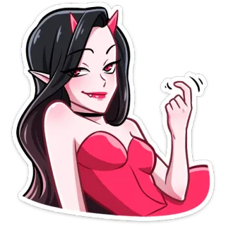 😏 b29924ab ác quỷ, quỷ dữ, nữ, sừng, cô gái, phim hoạt hình telegram sticker