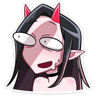 😈 63e38208 Kartun, Iblis, Tanduk, Lucu, Ekspresi, Anime, Stiker telegram sticker