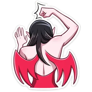 😈 efb3fe7b vampir, wanita, sayap, punggung, kartun telegram sticker