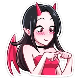 ☺️ 4321b657 diavolo, anime, succubo, ragazza demone, chibi whatsapp sticker