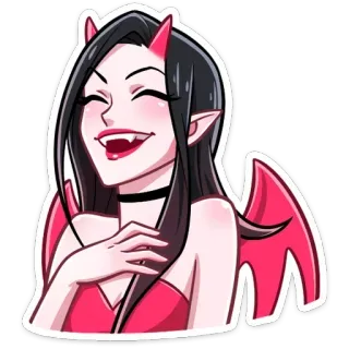 😂 6a1c37bb diable, halloween, monstre, démon, cornes, ailes, vampire telegram sticker