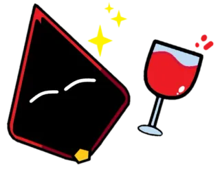 🍷 722ee0b8 레드 와인, 음주, 와인 잔, 귀여운, 반짝임 telegram sticker