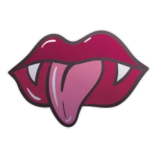 😛 4df7b4e9 vampire, lips, tongue, fangs, mouth, sticker, cartoon telegram sticker