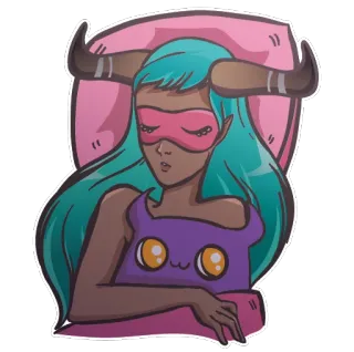 😴 e71eea20 elf, horns, fantasy, sleepmask, sleepy, girl telegram sticker