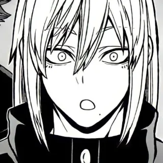 😲 d62b993c 动漫, 漫画, 角色, 黑白, 艺术, 插画 telegram sticker