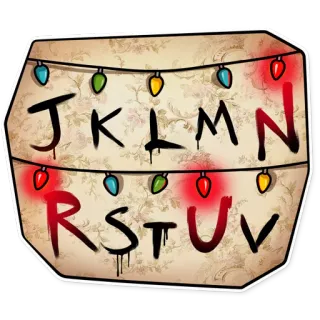 🏃 f45058f1 JKLMNRSTUV lettres, alphabet, lumières, mur, communication telegram sticker