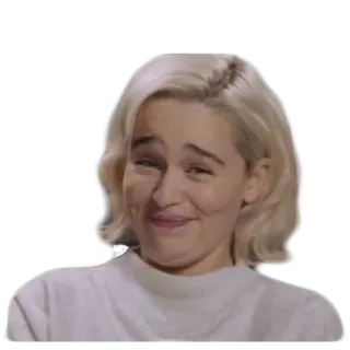 😅 0b2e2b6e 艾米莉亚·克拉克, 女演员, 肖像, 名人, 女人, 金发, 微笑 telegram sticker