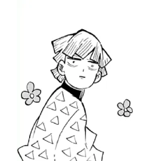 🙈 2a3eb598 Zenitsu Agatsuma Demon Slayer 善逸, 鬼灭之刃, 动漫, 漫画, 角色, 绘画, 插画 telegram sticker