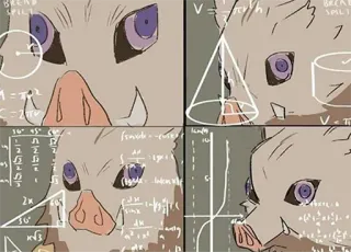 🤔 7e26bd7f Inosuke Hashibira Demon Slayer anime, Demon Slayer, Inosuke, matematica, confuso telegram sticker