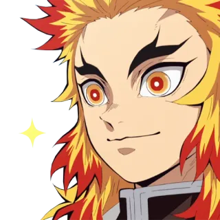 ✨ eb8dd42f Kyojuro Rengoku Demon Slayer Anime, Manga, Demon Slayer, Rengoku, Fiamma, Sorriso telegram sticker