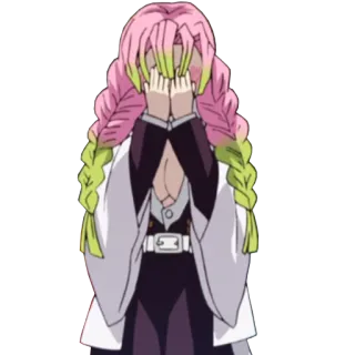 🙈 fb4db361 Mitsuri Kanroji Demon Slayer Anime, Ragazza, Capelli rosa, Hashira, Piangente telegram sticker