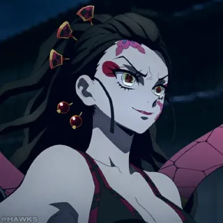 🎴 01fd5ac3 Daki Demon Slayer anime, demon, Daki, Demon Slayer, woman, villain whatsapp sticker