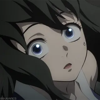 🏮 53998e31 @HAWKS anime, girl, big eyes, cartoon whatsapp sticker