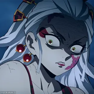 🎴 9cf78891 Daki Demon Slayer anime, demon, girl, angry, Daki whatsapp sticker