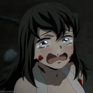 🏮 c536ef86 Muichiro Tokito Demon Slayer anime, crying, blood, character, Muichiro, Demon Slayer whatsapp sticker
