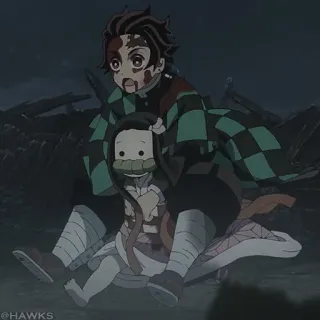 🎴 d6c795ba Nezuko Kamado Demon Slayer anime, demon slayer, nezuko, tanjiro, blood, action whatsapp sticker