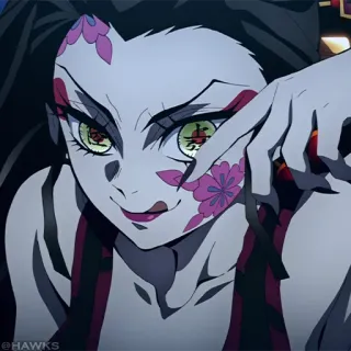 🎴 fa9402ba Daki Demon Slayer anime, demon, Daki, Demon Slayer, Upper Rank Six, character whatsapp sticker