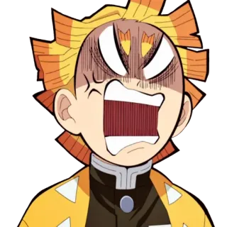 ❄️ 3157960b Zenitsu Agatsuma Demon Slayer Anime, Demon Slayer, Zenitsu, Enojado, Asustado telegram sticker