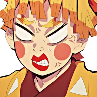 ❄️ 417ec661 Zenitsu Agatsuma Demon Slayer Anime, Manga, Demon Slayer, Zenitsu Agatsuma, Personaje, Pegatina telegram sticker