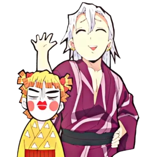 ❄️ a38047a7 Tengen Uzui, Zenitsu Agatsuma Demon Slayer Anime, Demon Slayer, Tengen Uzui, Zenitsu Agatsuma telegram sticker