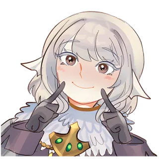 😛 6f3d3d4d Аниме, Мультфильм, Девушка, Милая, Улыбка, Жест пальцем, Персонаж whatsapp sticker