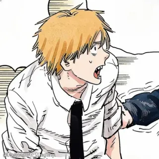 🪚 dde70ace Denji Chainsaw Man Anime, Manga, Chainsaw Man, Denji, scioccato, preoccupato, personaggio telegram sticker