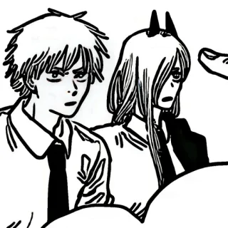 ⚙️ 626e09c1 Denji Chainsaw Man anime, manga, Chainsaw Man, Denji, Power, devil, horns, friends telegram sticker
