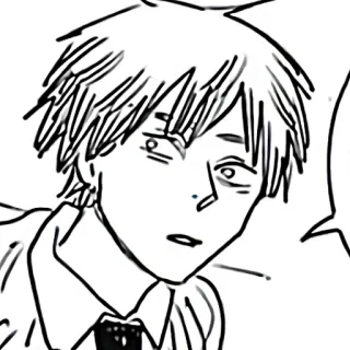 ⚙️ eeb4489c Denji Chainsaw Man anime, manga, chainsaw man, denji, character, black and white telegram sticker