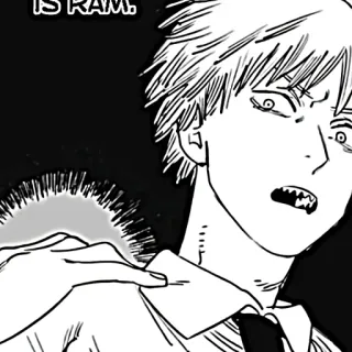 ⚙️ f7d42046 Denji Chainsaw Man IS RAM. chainsaw man, denji, manga, anime, violence, devil telegram sticker