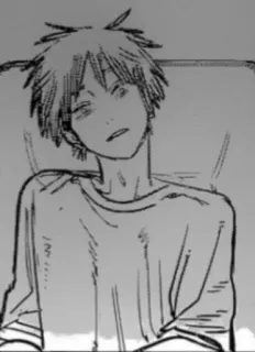 🥱 2ae63458 Denji Chainsaw Man Manga, Anime, Chainsaw Man, Denji, fatigué, allongé telegram sticker