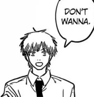 ❌ 3a6e36cf DON'T WANNA. Dessin animé, Anime, Manga, Bulle de dialogue, J'ai pas envie telegram sticker