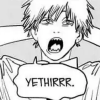 👍 5396ed44 YETHIRRR. Animé, Manga, Drôle, Exclamation, Mème, Personnage telegram sticker