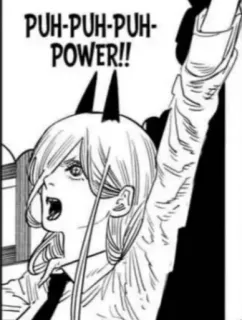 🤩 996457e3 Power Chainsaw Man PUH-PUH-PUH-POWER!! Anime, Manga, Chainsaw Man, Power, Démon, Shonen, Dessin animé telegram sticker