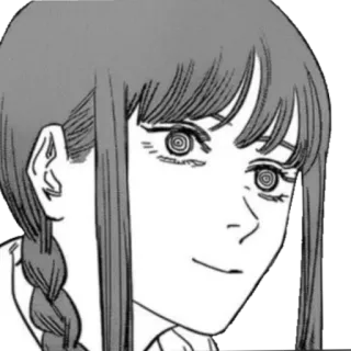 🙂 63f1aa32 Makima Chainsaw Man 애니메이션, 만화, 체인소 맨, 마키마, 최면, 나선 눈 telegram sticker