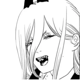 😁 c4015ca5 Power Chainsaw Man 애니메이션, 만화, 파워, 체인소 맨, 캐릭터, 악마, 팬아트 telegram sticker