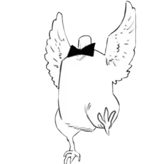 🌟 cda43322 닭, 나비 넥타이, 새, 동물 telegram sticker