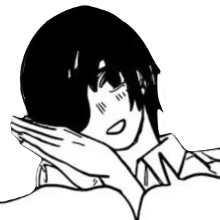 🥺 d955ddf2 애니메이션, 만화, 캐릭터, 제스처, 흑백 telegram sticker