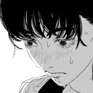 😥 db9bf37d 애니메이션, 만화, 흑백, 슬픈, 사람, 일러스트 telegram sticker