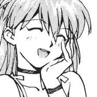 👾 dbf041ba anime, manga, cewek, senyum, bahagia, potret, ilustrasi whatsapp sticker