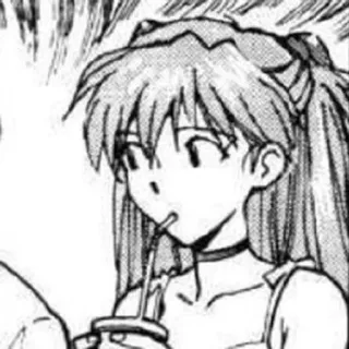 👾 ed331ed8 Asuka Langley Sohryu Neon Genesis Evangelion Anime, Manga, Gadis, Minuman, Kartun, Evangelion whatsapp sticker