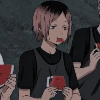💫 f618aa52 Kozume Kenma Haikyuu Anime, Dibujos animados, Sandía, Kenma, Haikyuu, Comiendo telegram sticker